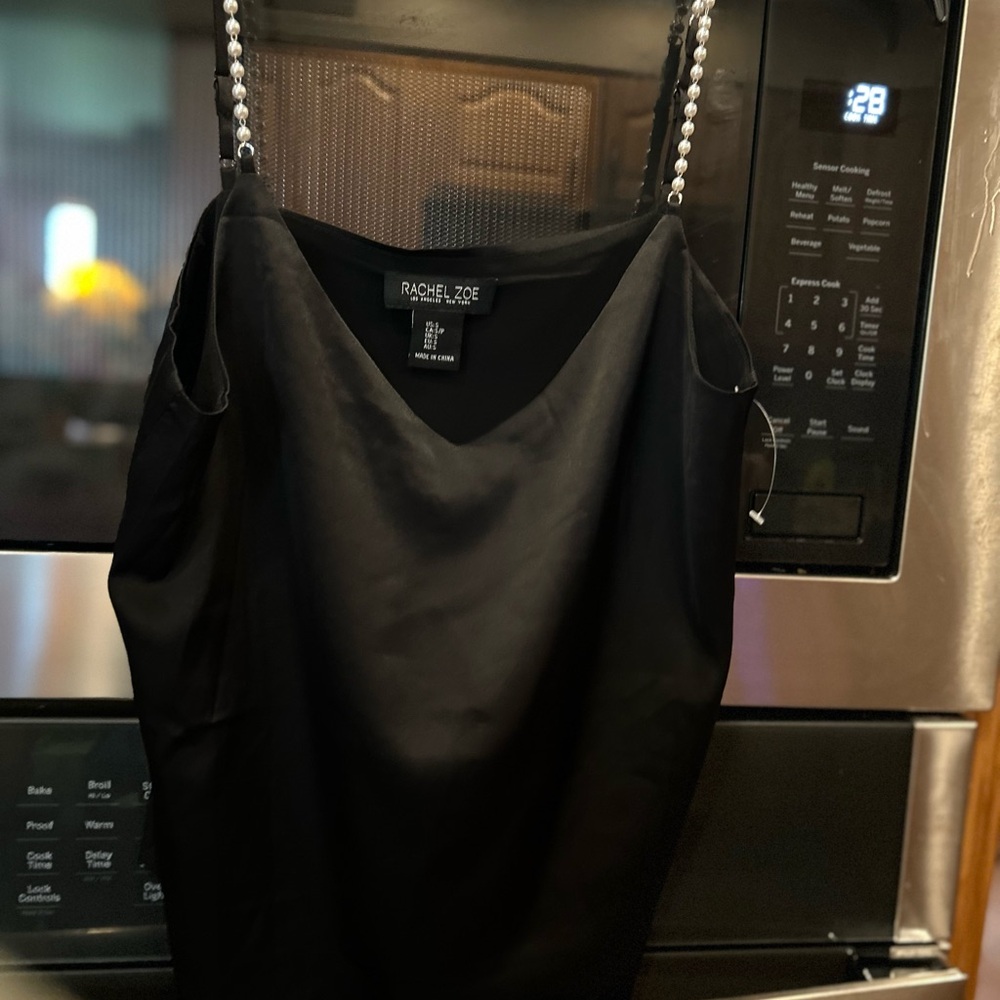 Rachel Zoe Black Camisole with Pearl Straps